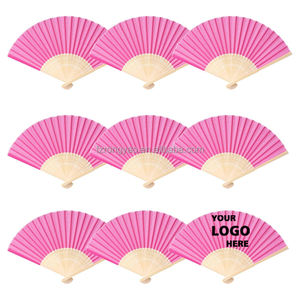 <span class=keywords><strong>Abanico</strong></span> de Bambú Promocional Económico con Impresión de Logotipo Personalizado, <span class=keywords><strong>Abanico</strong></span> Plegable de Seda Lisa de Alta Calidad para Marketing de Marca - Product Image 4
