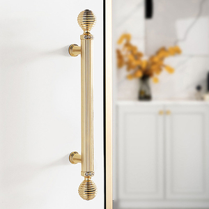 Luxury Gold Fluted Zinc Alloy Cabinet Pulls with Crystal Accents Furniture Handles for Cabinets Wardrobes Dressers - Product Image 4