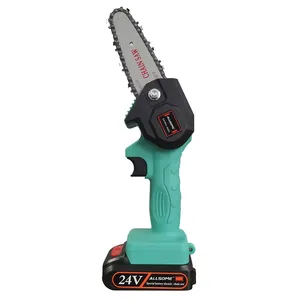 24V Portable Electric Pruning Saw Woodworking Electric Saw Garden Logging Mini Electric Chain Saw Lithium Battery