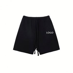 Shorts de sport décontractés pour homme en coton de haute qualité, taille mi-élastique, respirants, coupe droite ample, pour l'été - Product Image 4