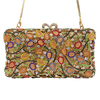 Modische Party-Kristalltasche Glänzendes Blumenmuster Abendkleid-Handtasche Luxuriöse Damen-Abendtasche