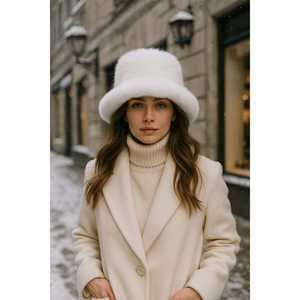 Sombrero de Pescador Beige Importado de Primera Calidad con Plumas, Bordado 3D, Lazos con Estilo a Rayas, Accesorio de Invierno Moderno - Vibrante Spk1102-1 - Product Image 4