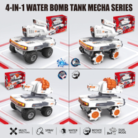 Tank télécommandé RC avec fonctions de tir à l'eau et à balles souples, lumières LED à double jet, télécommande 2.4G, jouet pour enfants et adultes