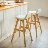 Chaise de Bar à thé et à jus de luxe nordique Design européen moderne couverture de comptoir haute en cuir pour la maison cuisine île à manger