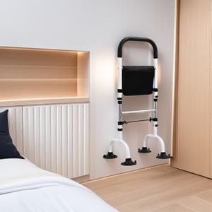 Lit à hauteur réglable personnalisé avec plusieurs barreaux d'appui pour femmes enceintes et personnes âgées, lit à assistance au lever en fer - Product Image 2