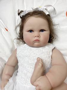 <span class=keywords><strong>Charlotte</strong></span> Beautiful, poupée réaliste reborn de 24 pouces, bébé fille, poupée en silicone souple, jouet DIY, cheveux implantés, nouveau-né reborn en silicone - Product Image 5