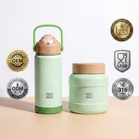 Boîte à lunch thermique portable avec logo personnalisé, étanche, pour le stockage des grains de café, avec cuillère pliable pour le stockage des aliments pour bébés, conforme aux normes FDA