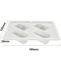 Récipient en plastique à 4 compartiments bon marché PP Blister Emballage alimentaire pour desserts comme le gâteau et le pain