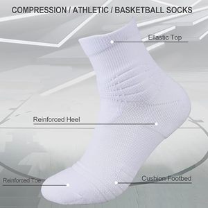 Calcetines de baloncesto para hombre y jóvenes, de media pantorrilla, grosor estándar, con base de rizo, antideslizantes y transpirables para primavera. - Product Image 3