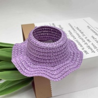 Chapeau de poupée Labubu en herbe naturelle, accessoire pour animaux de compagnie, jouet d'été respirant à oreilles ouvertes et dessus creux, 48-50cm