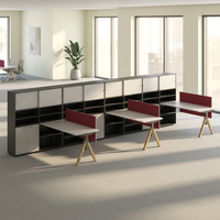 Bureau de travail modulaire extensible en bois massif moderne et luxueux pour 3 à 6 personnes, mobilier de bureau élégant, cloisonnement pour le personnel