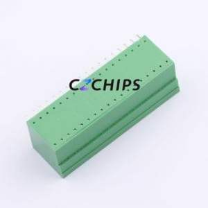 DB2ERH-3.81-2*18P-GN Plug-in Terminal Block Bent Lead Through Hole,P=3.81mm Board-to-Board / Socket - Closed 2x18P 3.81mm Green - Product Image 2