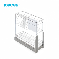 Panier coulissant étroit en acier inoxydable Topcent pour tiroir à condiments de cuisine