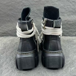 Chaussures montantes tendance de qualité supérieure, à semelle épaisse et rehaussante, en cuir véritable, idéales pour la marche en extérieur. - Product Image 5