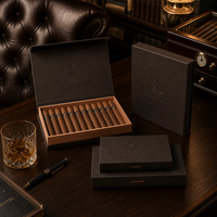 Scatola Rigida Personalizzata Stile Libro con Chiusura Magnetica per Sigari, Humidor di Lusso Rivestito in Legno di Cedro, Confezione Regalo con Logo in Rilievo