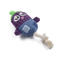 Jouets pour chiens en velours côtelé personnalisés, en peluche, couineurs et à mâcher, vente en gros, ensemble de jouets pour animaux avec corde en coton