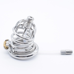 Frrk BDSM Bondage Lock Sex Toys Male Chastity Device Metal Chastity <b>Dildo</b> Cage Stainless Steel Cock Chastity Cage for Men - Product Image 5