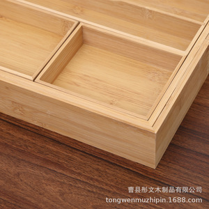 Bamboo Drawer Organizer Rectangular Expandable Compartments Office <b>Storage</b> <b>Tray</b> - Product Image 4