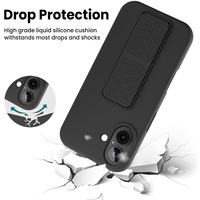 Coque de téléphone en silicone liquide anti-traces de doigts et antichoc avec support magnétique et dragonne pour iPhone 12 13 14 15 16 17 18 Pro Max