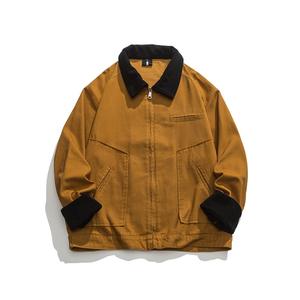 Custom Vintage Workwear Carpenter <strong>Chore</strong> <strong>Jacket</strong> With Lined <strong>Black</strong> Detroit Canvas Men's <strong>Jacket</strong> - Product Image 4