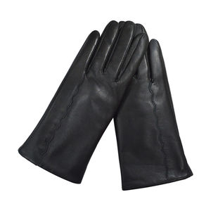 Guantes de Moda para Mujer, Guantes de Invierno de Cuero Genuino con Lazo Decorativo en el Puño, Resistentes al Viento, para Uso Diario, Formales y Cálidos - Product Image 3