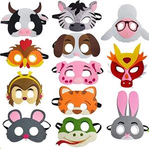 Mascarillas <span class=keywords><strong>de</strong></span> <span class=keywords><strong>animales</strong></span> <span class=keywords><strong>de</strong></span> fieltro para Halloween, máscaras <span class=keywords><strong>de</strong></span> fiesta para niños - Product Image 1
