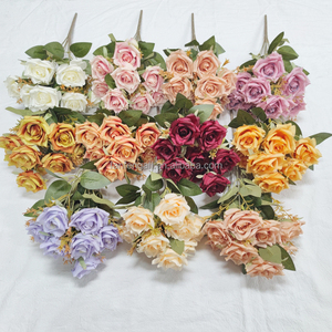 7 ramo de rosas rizadas decoración de arco de boda <span class=keywords><strong>10</strong></span> colores al por mayor a granel precio de fábrica diseño personalizado rosas flores artificiales a granel - Product Image 1