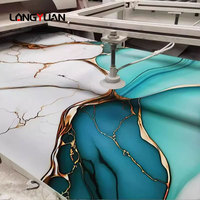 Panneau mural UV imprimé en 3D Faux panneau en PVC imperméable feuille de marbre décorative en plastique charbon de bambou cristal de carbone plaque d'ardoise
