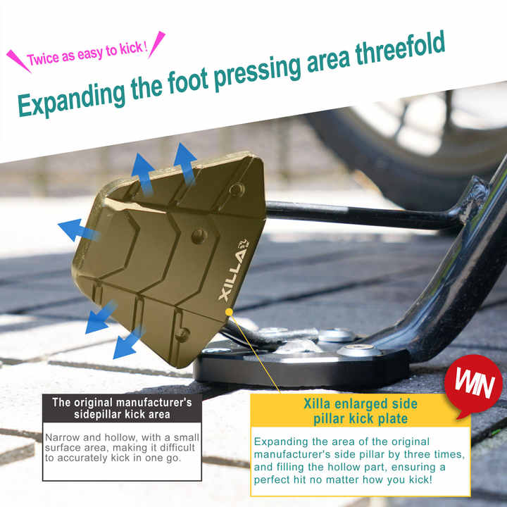 Motorcycle Modified Accessories Aluminum Alloy Side Stand Kickstand Enlarger Extension for Honda Adv150 Adv160