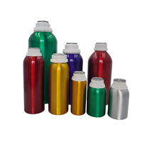 Botella de aluminio de metal de pared simple con logotipo impreso personalizado de 1L para aceites esenciales y productos químicos