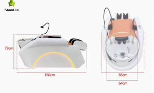 Sillón de Lavado de Cabello, Cama de Champú para Spa Capilar, Tratamiento Eléctrico de Spa Capilar, Terapia de Circulación de Agua, Cama de Champú con Masaje Corporal Completo - Product Image 6