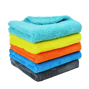 high quality coral fleece car cleaning microfiber wash edgeless detailing quick drying towel for cars 40*40CM