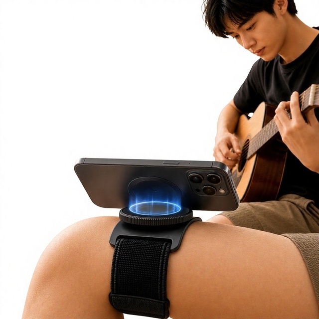 Cross-border New Arrival Wrist Leg Thigh Dual-use Magnetic Magsafe Mobile Phone Holder 360 Rotation High-Definition Mirror ABS