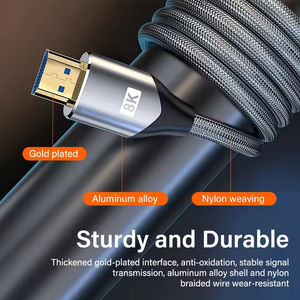 8K hdami 2.1 केबल 48Gbps हाई स्पीड एचडीएमआई 2.1 केबल 8k अल्ट्रा हाई स्पीड नायलॉन मेष 48 जीबीपीएस केबल धातु शेल hdami 2.1 केबल - Product Image 3