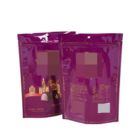 Vente en gros de pochettes en plastique étanches à l'humidité avec fermeture à glissière personnalisée avec fenêtre pour bonbons au chocolat