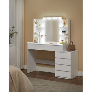 Mobili per la casa <span class=keywords><strong>toeletta</strong></span> in legno disegni per il <span class=keywords><strong>trucco</strong></span> specchio con set di cassetti bianco moderno - Product Image 4