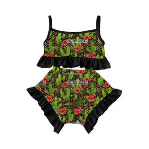 Conjunto de Ropa para Bebé Niña: Top Pequeño con Volantes y Estampado Floral y Braguita a Juego - Product Image 4