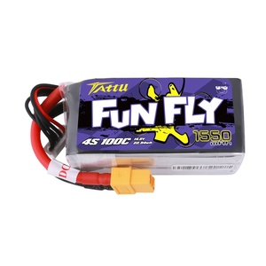 Batterie Lipo <span class=keywords><strong>TATTU</strong></span> <span class=keywords><strong>FUNFLY</strong></span> 1300mAh 1550mAh 1800mAh 3S <span class=keywords><strong>4S</strong></span> 6S 11.1V 14.8V 22.2V 100C avec connecteur XT60 pour FPV Tailles 250 230 210 180 - Product Image 1
