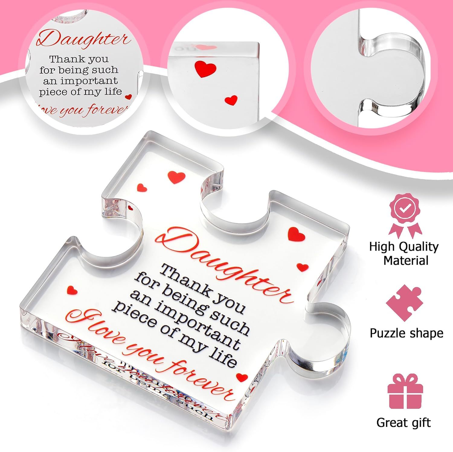 MYZQIFF Plaque Puzzle Personnalisée En Bois – Cadeau Fête Des Mères Maman Pièce Maîtresse De La Famille, Déco Murale Ou De Table