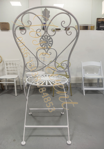 Silla Plegable de Jardín de <span class=keywords><strong>Metal</strong></span> Blanco Vintage, Suministro Directo de Fábrica - Product Image 4