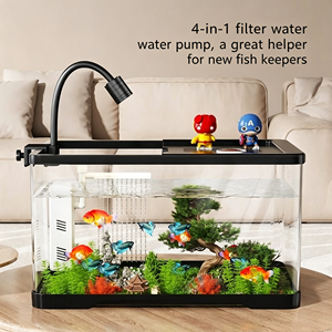 Pecera Pequeña Moderna <span class=keywords><strong>para</strong></span> Sala <span class=keywords><strong>de</strong></span> Estar o Aula, Completa con Sistema <span class=keywords><strong>de</strong></span> Filtración, Ideal <span class=keywords><strong>para</strong></span> Regalos <span class=keywords><strong>de</strong></span> Cumpleaños y Navidad, Venta al Por Mayor - Product Image 3