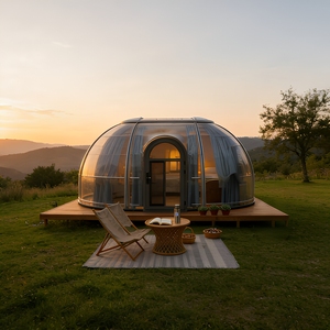 Casa a Bolla Trasparente in Policarbonato <span class=keywords><strong>per</strong></span> Hotel e Resort, Cupola Geodetica <span class=keywords><strong>per</strong></span> <span class=keywords><strong>Glamping</strong></span>, Progetto Villa e Giardino, Produzione OEM all'Ingrosso - Product Image 1