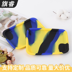 Silicone Storage Tray Rectangle Custom Color Pattern Single Compartment Tobacco Storage Tray - Product Image 3