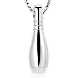 Cremation Jewelry Hollow Bowling Pin Urn Necklace for Ashes Keepsake Urn Locket Memorial Jewelry for Human/Pet