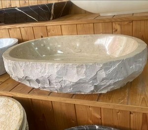 Lavabo de Mármol Cultivado de Forma Ovalada Personalizado, Lavabo para Encimera de Baño, Aspecto de Superficie Natural para Baño - Product Image 2
