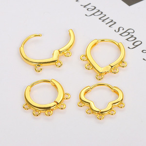 Gold Plated <b>Earring</b> <b>Hooks</b> With Charms Small Jewelry Findings For DIY Accessories - Product Image 2