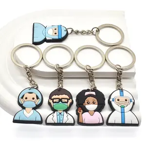 XH-41 wholesale supplier PVC keychain reasonable price doctor nurse pill case medical keychain