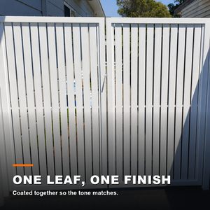 Aluminum Vertical Slatted Gate Weather Resistant Privacy Screen Divider for Villa Garden Courtyard and Landscape Projects - Product Image 3