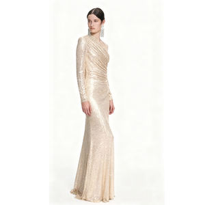 Kadın Uzun Kollu Pul Payetli Dar Kesim Elbise, Ziyafet, Kokteyl Partisi ve Siyah Kravat Etkinlikleri için Zarif Abiye - Product Image 6