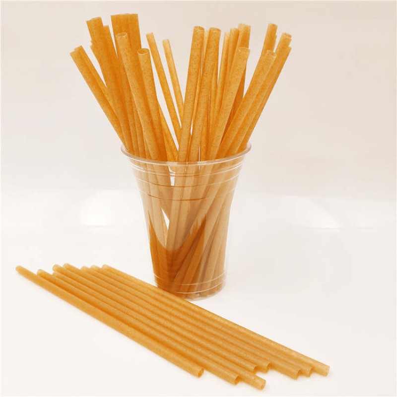 Customized Biodegradable Sugarcane Bagasse Drinking Straws Disposable Replace Plastic Straw For Juice Bubble Tea